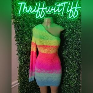 Hot & Delicious Multicolor One-Shoulder Dress